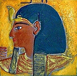 Ägyptisches Relief: Sethos I., handbemalt