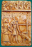 Ägyptisches Relief  >>Anubis, Totengericht<<